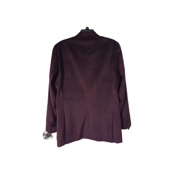 Kenneth Cole Reaction Velvet Sport Coat Blazer Burgundy Maroon, 40L - Picture 6 of 6